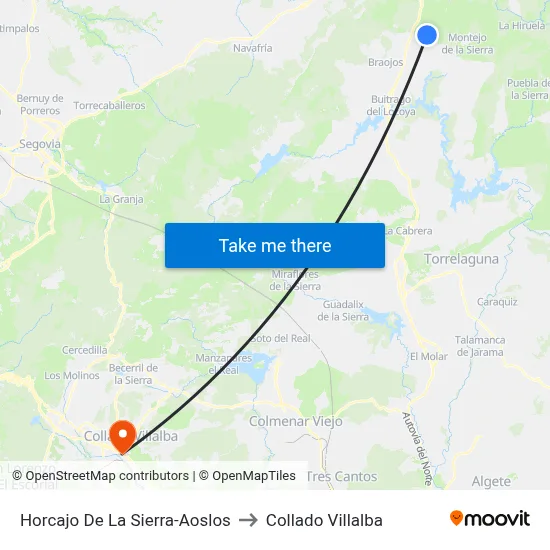 Horcajo De La Sierra-Aoslos to Collado Villalba map