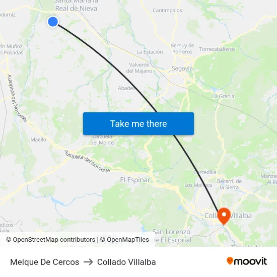 Melque De Cercos to Collado Villalba map