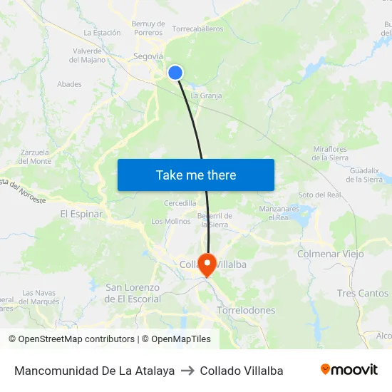 Mancomunidad De La Atalaya to Collado Villalba map