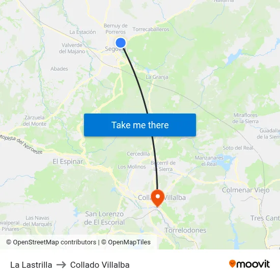 La Lastrilla to Collado Villalba map