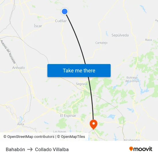 Bahabón to Collado Villalba map