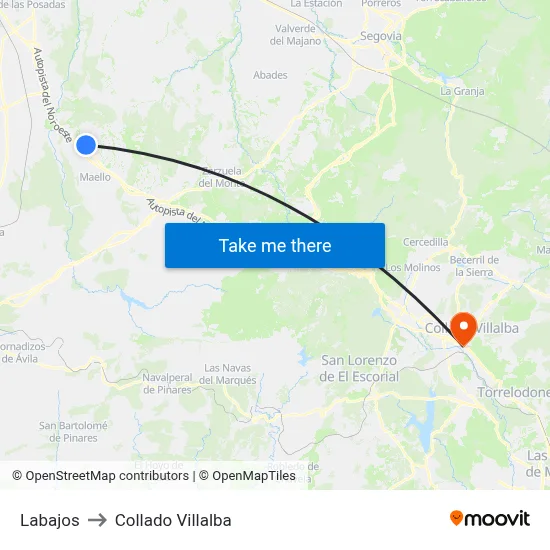Labajos to Collado Villalba map