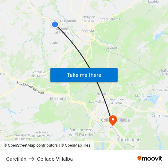 Garcillán to Collado Villalba map