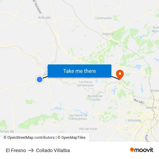 El Fresno to Collado Villalba map