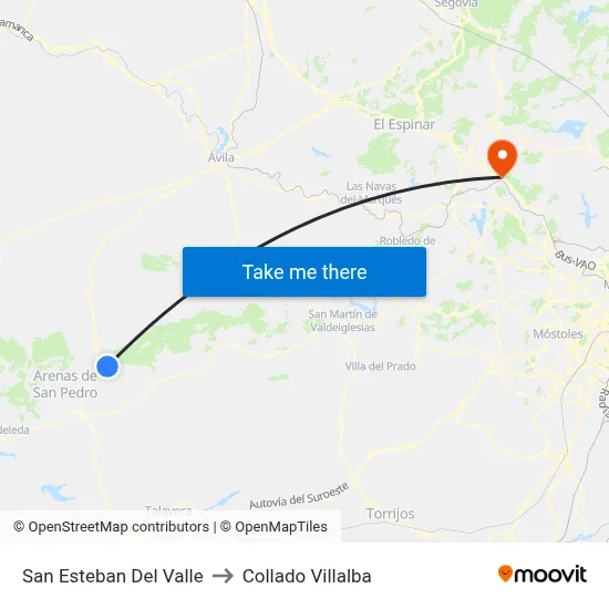 San Esteban Del Valle to Collado Villalba map