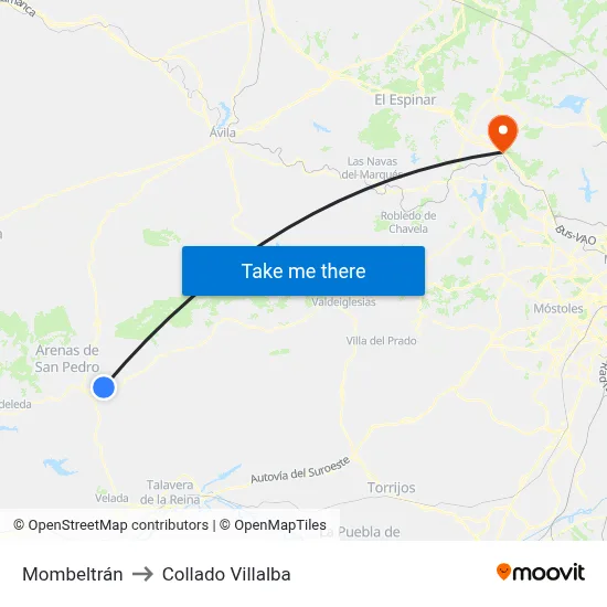 Mombeltrán to Collado Villalba map