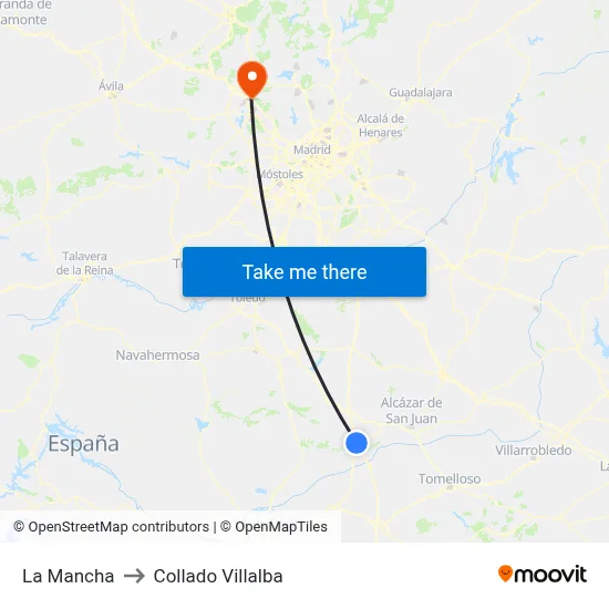 La Mancha to Collado Villalba map