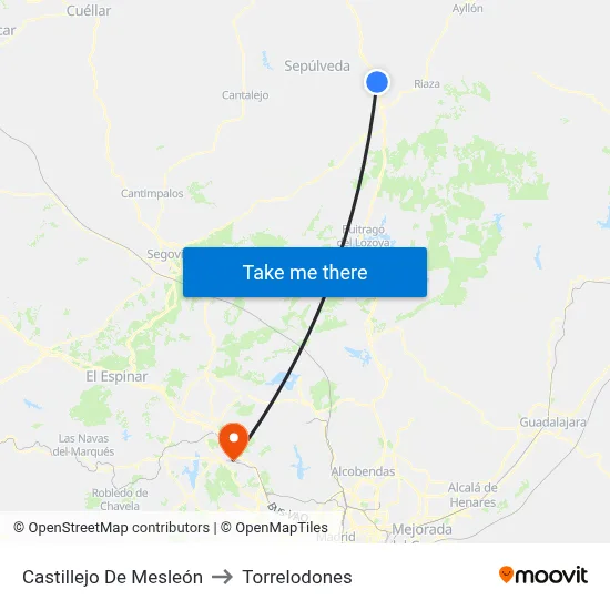Castillejo De Mesleón to Torrelodones map