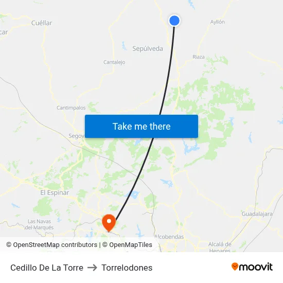 Cedillo De La Torre to Torrelodones map