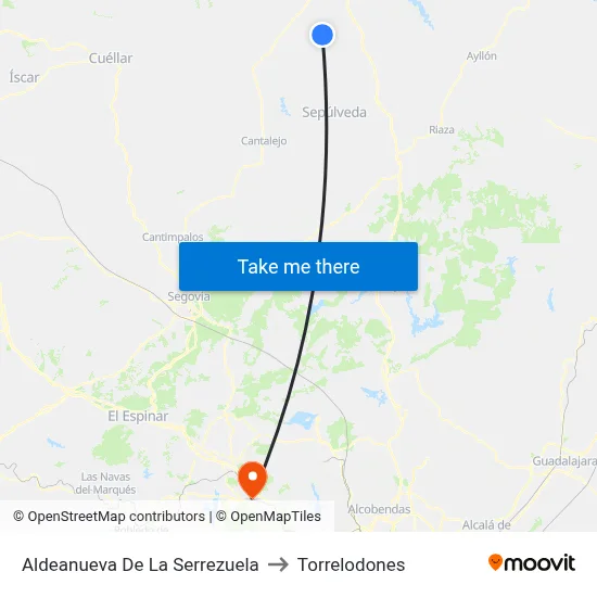 Aldeanueva De La Serrezuela to Torrelodones map