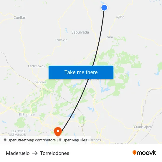 Maderuelo to Torrelodones map