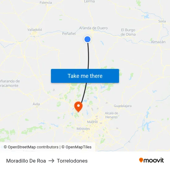 Moradillo De Roa to Torrelodones map