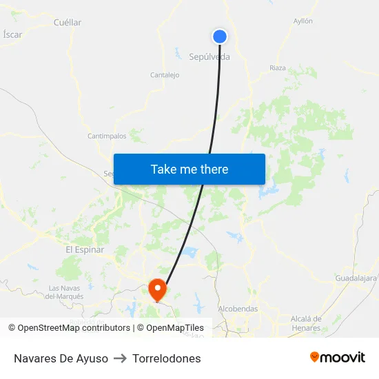 Navares De Ayuso to Torrelodones map
