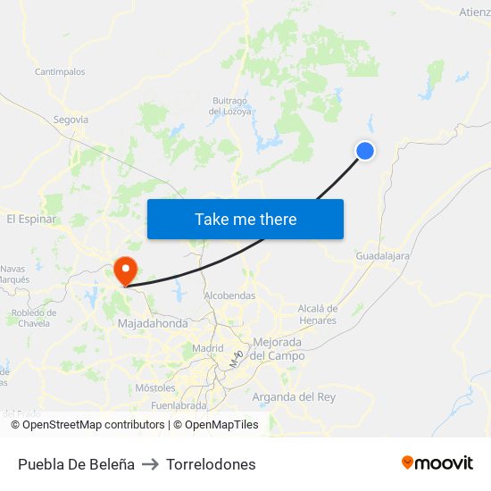 Puebla De Beleña to Torrelodones map