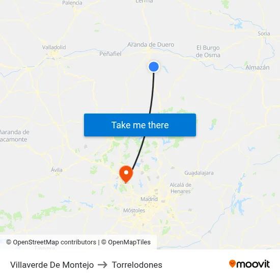 Villaverde De Montejo to Torrelodones map