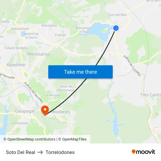 Soto Del Real to Torrelodones map
