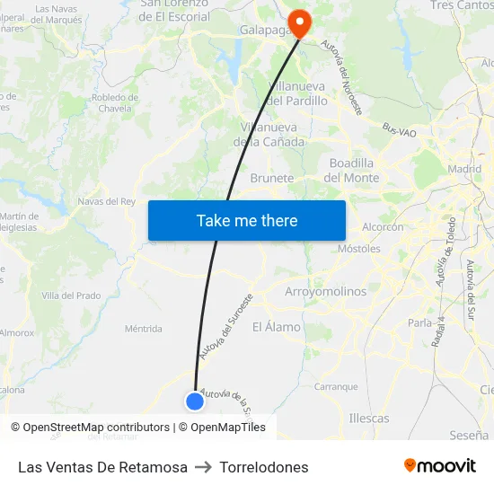 Las Ventas De Retamosa to Torrelodones map