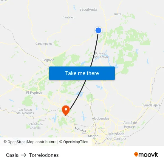 Casla to Torrelodones map