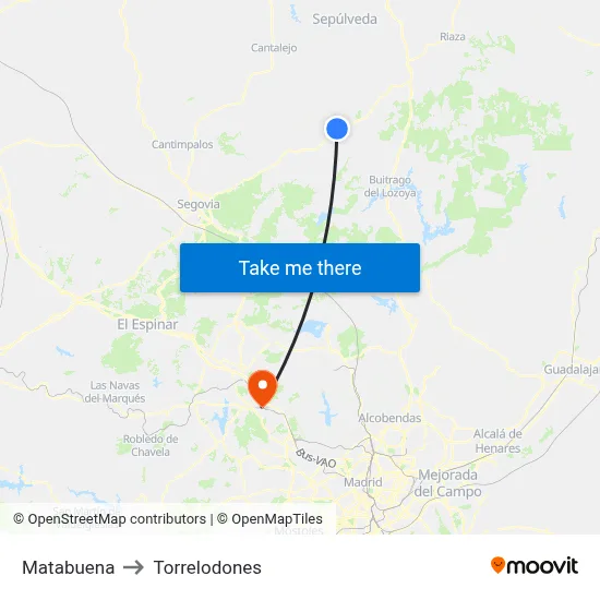 Matabuena to Torrelodones map