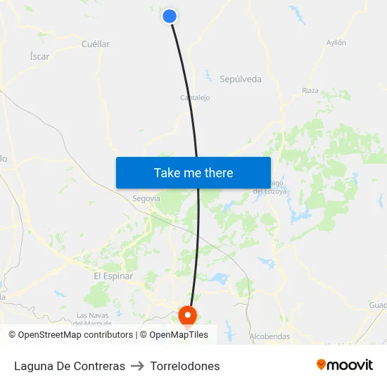 Laguna De Contreras to Torrelodones map