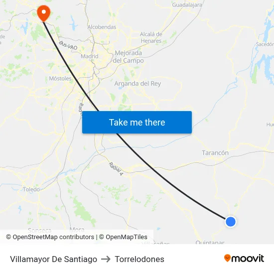 Villamayor De Santiago to Torrelodones map