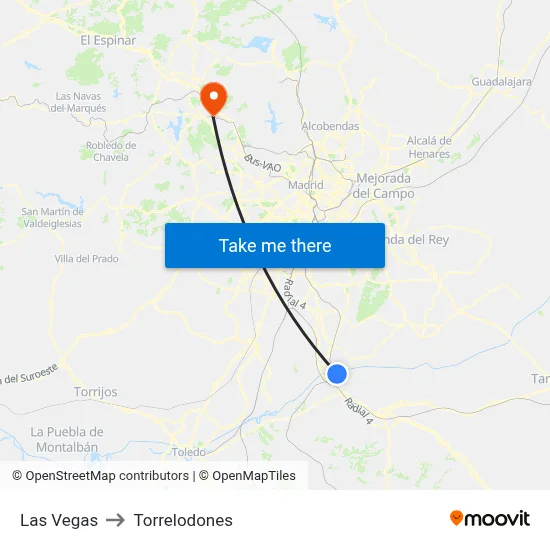 Las Vegas to Torrelodones map
