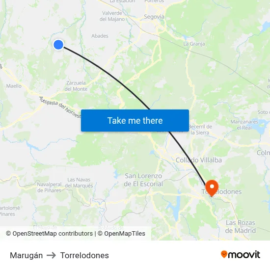 Marugán to Torrelodones map