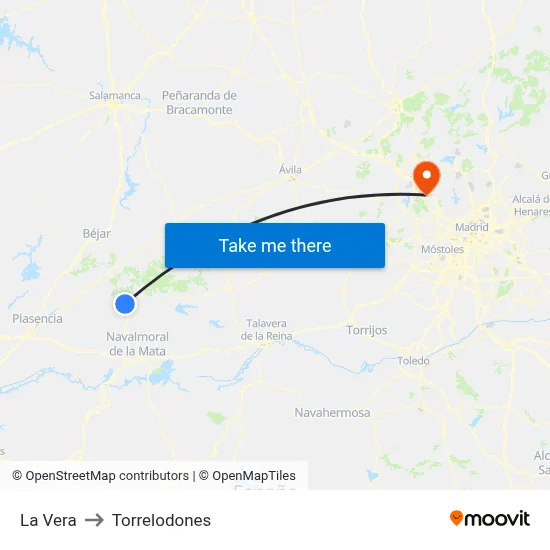 La Vera to Torrelodones map