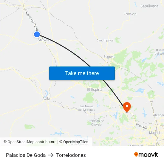 Palacios De Goda to Torrelodones map