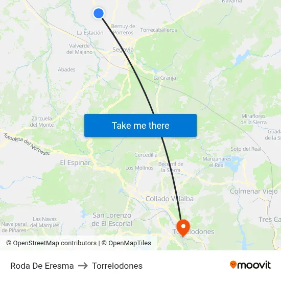 Roda De Eresma to Torrelodones map