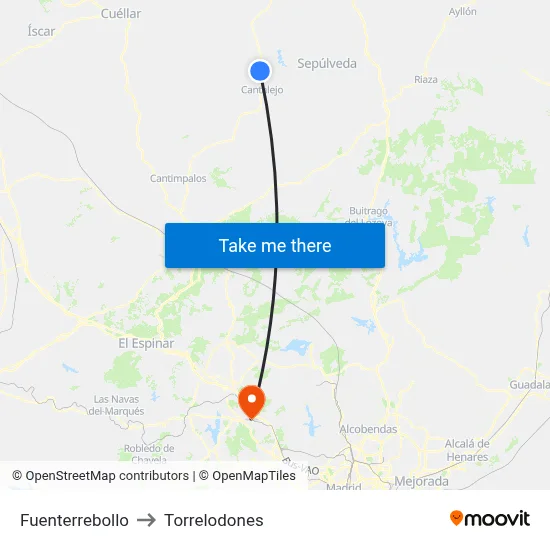 Fuenterrebollo to Torrelodones map
