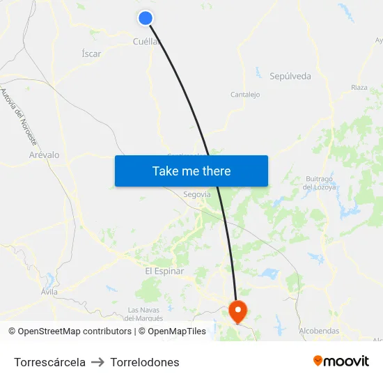 Torrescárcela to Torrelodones map