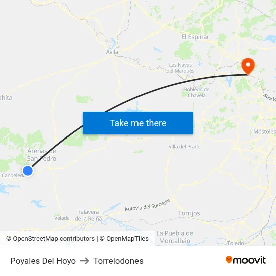 Poyales Del Hoyo to Torrelodones map