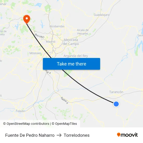 Fuente De Pedro Naharro to Torrelodones map