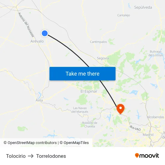 Tolocirio to Torrelodones map