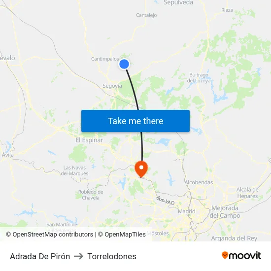 Adrada De Pirón to Torrelodones map