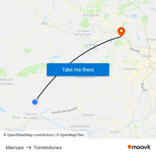 Marrupe to Torrelodones map