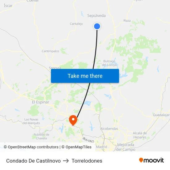 Condado De Castilnovo to Torrelodones map