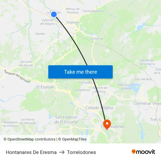 Hontanares De Eresma to Torrelodones map