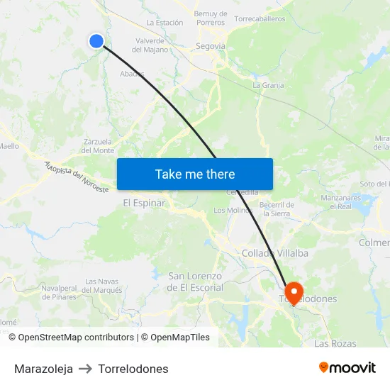 Marazoleja to Torrelodones map