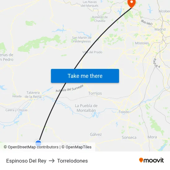 Espinoso Del Rey to Torrelodones map