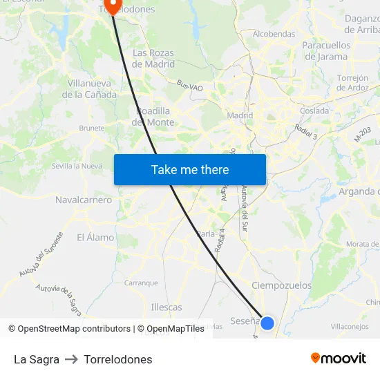 La Sagra to Torrelodones map