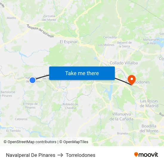 Navalperal De Pinares to Torrelodones map