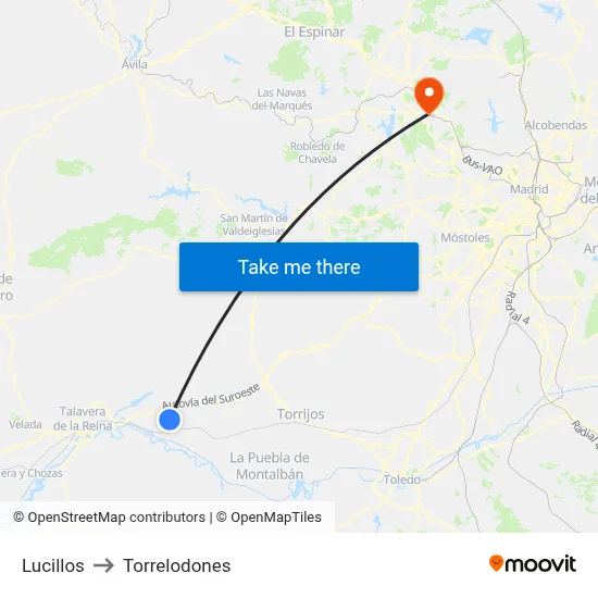 Lucillos to Torrelodones map