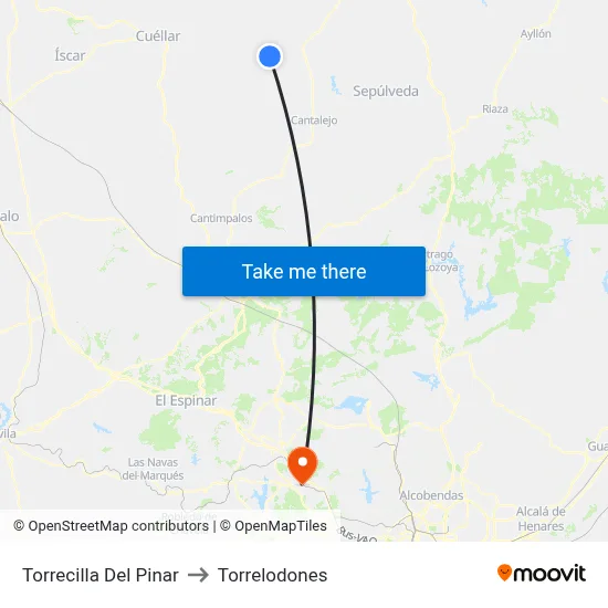 Torrecilla Del Pinar to Torrelodones map