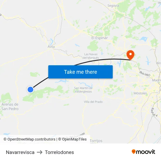 Navarrevisca to Torrelodones map