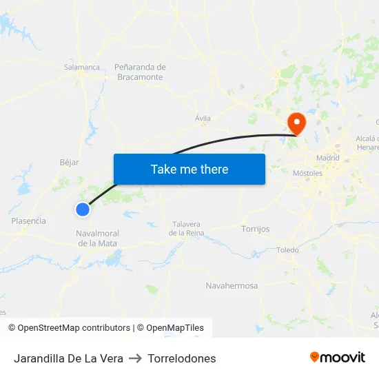 Jarandilla De La Vera to Torrelodones map