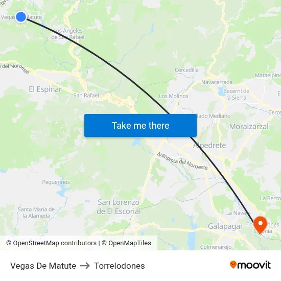 Vegas De Matute to Torrelodones map