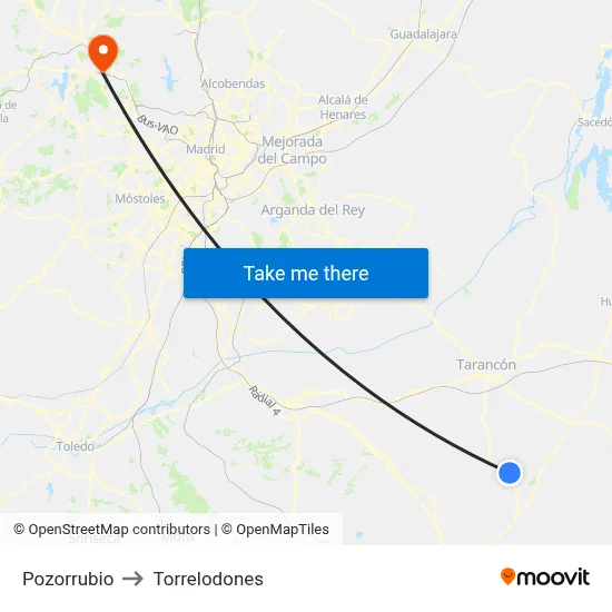 Pozorrubio to Torrelodones map