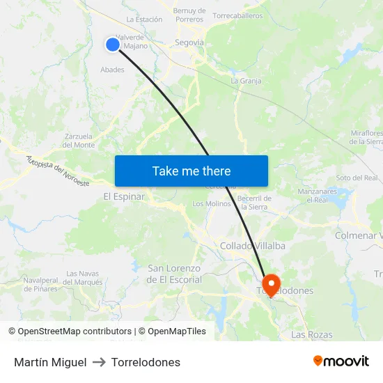 Martín Miguel to Torrelodones map